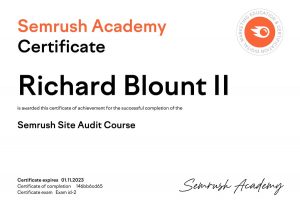 Richard-Blount Website-Audit-Certification